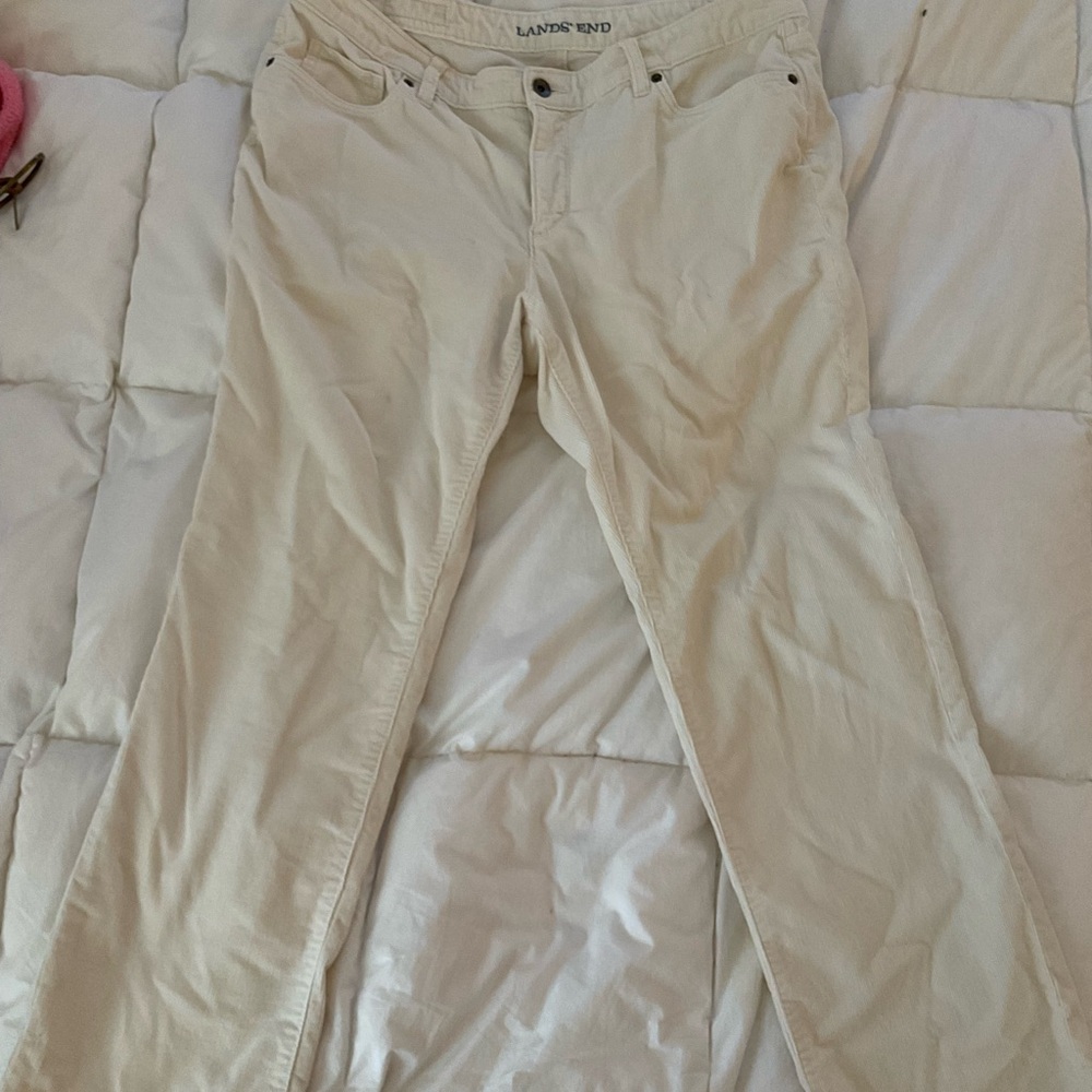 Lands' End Off-White Corduroy Pants
